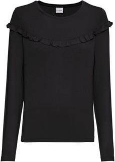 Футболка с воланом и длинным рукавом Bonprix