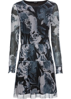 Платье из сеточки с драпированной вставкой Bonprix