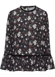 Блузка с бархатистой тесьмой Bonprix