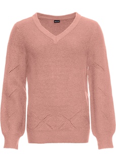 Пуловер с ажурным рисунком Bonprix