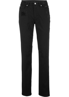 Брюки высокой посадки с потертостями Bonprix