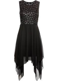 Платье с удлиненными краями и отделкой из пайеток Bonprix