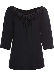 Футболка с кружевной отделкой Bonprix