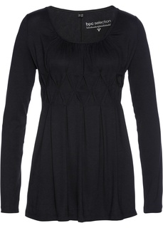 Футболка с длинными рукавами и складками Bonprix