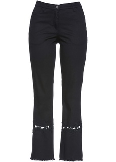 Брюки из твила с кружевной отделкой Bonprix