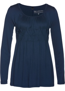 Футболка с длинными рукавами и складками Bonprix