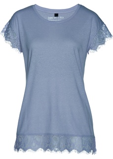 Футболка с кружевной отделкой Bonprix