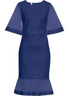 Платье с кружевом и вставками из сеточки Bonprix