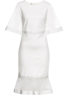 Платье с кружевом и вставками из сеточки Bonprix