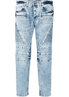 Джинсы Slim Fit Straight в байкерском стиле Bonprix