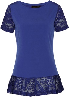 Футболка с кружевной отделкой Bonprix