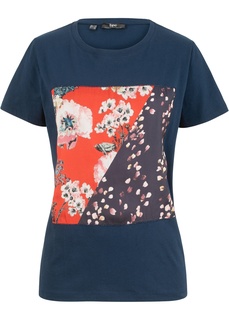 Футболка с нашитой вставкой пэчворк Bonprix