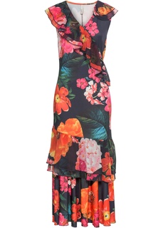 Платье с воланом и цветочным принтом Bonprix