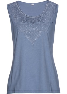 Футболка с кружевной отделкой Bonprix