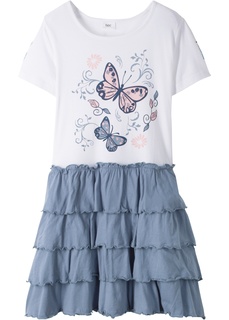 Платье с воланами из трикотажа Bonprix