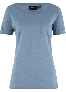 Футболка из хлопковой пряжи фламе с нагрудным карманом Bonprix