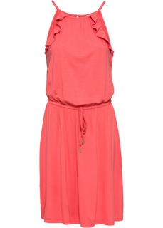 Платье из трикотажа с воланом Bonprix