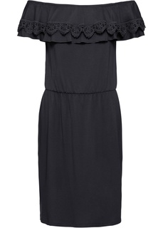 Платье из трикотажа с широким вырезом Bonprix