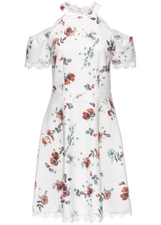 Платье с принтом и кружевной вставкой Bonprix