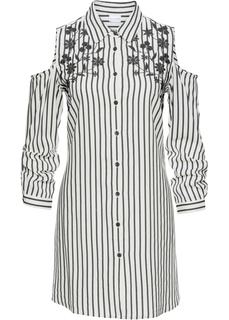 Платье в рубашечном стиле с вышивкой и прорезями Bonprix