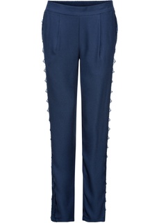 Брюки с кружевными лампасами Bonprix