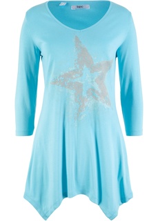 Футболка с рукавом 3/4 и асимметричным низом, хлопок Bonprix