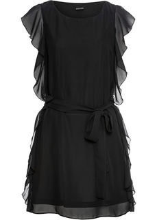 Платье из шифона с текстильным поясом Bonprix