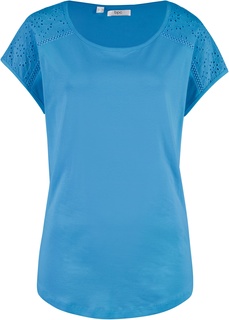 Футболка с кружевной вставкой Bonprix