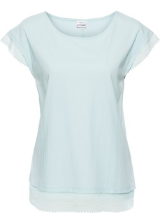 Футболка с кружевной отделкой Bonprix