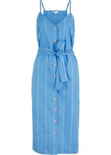 Платье с застежкой на пуговицы, микс льна и хлопка Bonprix