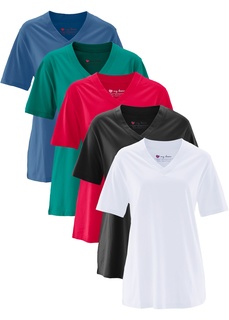 Удлиненная футболка с коротким рукавом (5 шт.) Bonprix