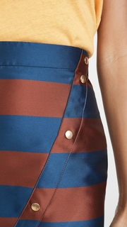 Stella Jean Striped Asymmetrical Midi Skirt