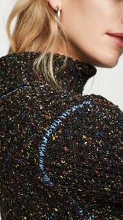 Toga Pulla Tweed Knit High Neck Sweater