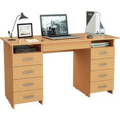 Стол письменный Мастер Милан-10Я (бук) МСТ-СДМ-10-ЯЩ-БК-16