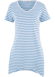 Футболка с удлиненными краями и коротким рукавом, хлопок Bonprix