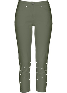 Джинсы эластичные с бусинами, длина 7/8 Bonprix