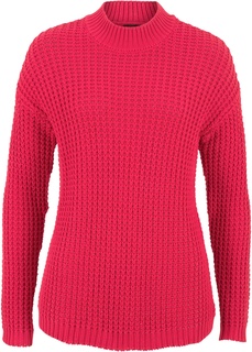 Пуловер с воротником-стойкой и структурным узором Bonprix