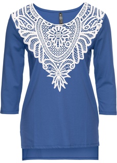 Футболка с кружевной вставкой Bonprix