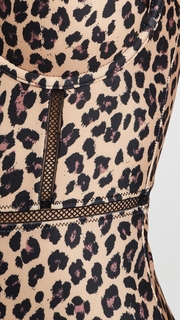 Jonathan Simkhai Leopard Print Bustier One Piece Swimsuit