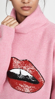 Markus Lupfer Elinor Rib Sequin Lip Sweater