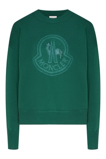 Зеленый джемпер с логотипом Moncler