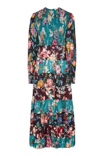 Шелковое платье с комбинацией цветочных принтов Zimmermann