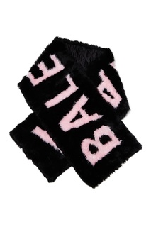 Черный шарф с розовым логотипом Giant Balenciaga