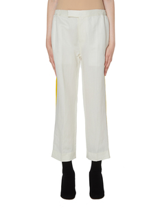 Белые брюки с желтыми лампасами Haider Ackermann