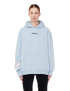 Голубая худи с зеркальным логотипом Vetements