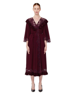 Бордовое платье с оборками Vetements