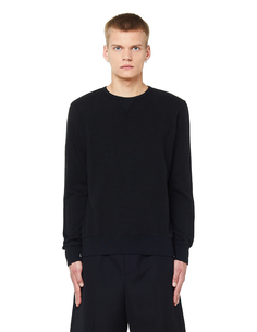 Черный свитшот из хлопка и льна 120% Lino