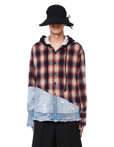 Оранжевая рубашка Studio из хлопка и денима Greg Lauren