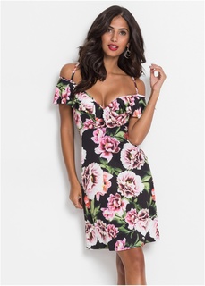 Платье с вырезами и цветочным принтом Bonprix