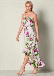 Платье макси с воланами Bonprix